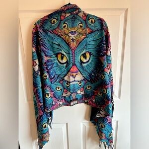 Cat Pashmina/Shawl by Morphis Art